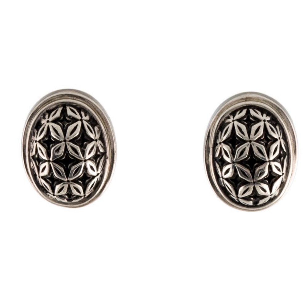 Michael Dawkins Earrings Sterling Silver Pierced Floral design